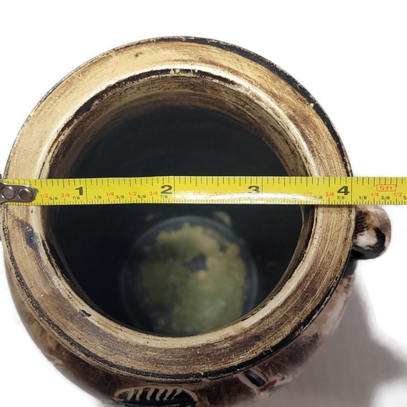 Vintage Motif Vase Egyptian Pharaoh Art Pottery Clay Earthenware 9" Hand Crafted - Picture 9 of 14